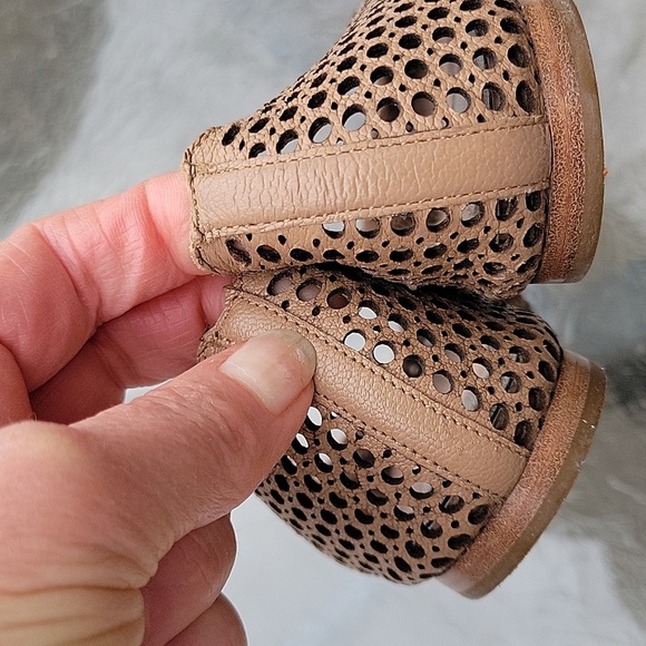 Chloé Lauren Perforated Tan Lasercut Braided Leather Ballet Flats Made Italy 6.5 - Picture 5 of 17